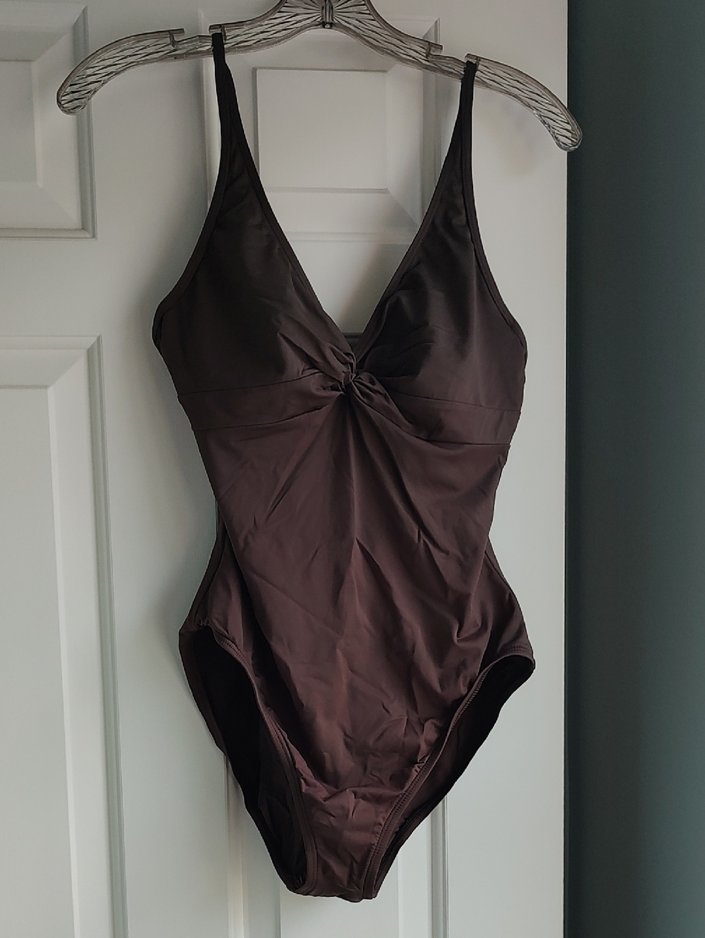 Talbots Brown One-Piece Swimsuit with Twist Front